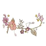 Ligero y cómodo de llevar. Lurrose Flor Nupcial Diadema Tela Floral Pelo Vid Dulce Oro Boda Accesorios para el Cabello para Mujeres Niñas