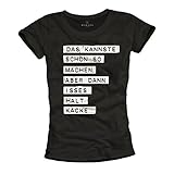 makaya maglietta con scritte divertenti - si può già farlo, ma poi questo è - t-shirt con frasi tedesco donna nera m