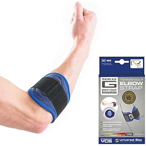 Neo-G Tennis/Golf Elbow Strap - Support For Epicondylitis, Tennis/Golfers Elbow, Sprains & Repetitive Strain, Forearm Pain – Class 1 Medical Device - One Size - Blue Cover