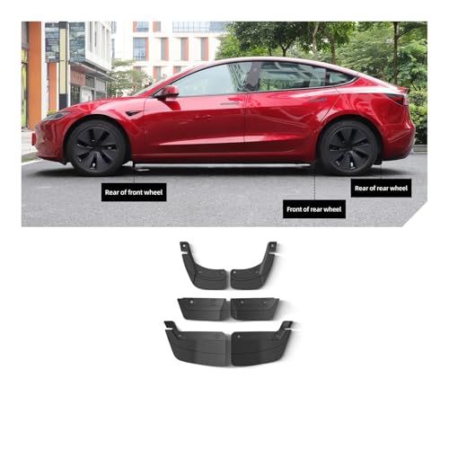 Guardabarros Tesla Model 3 Highland 2024 invisibles para ruedas delanteras y traseras (6 uds) 4