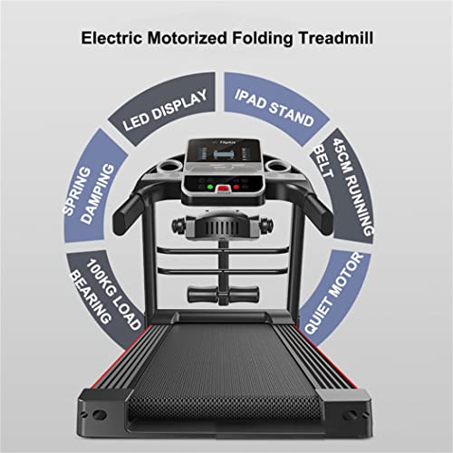 Image of Foldable Motorised Treadmill,with Sit Ups Rack & Massage Head Electric Treadmill for Home, Folding Walking Running Machine with LCD Sn