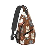 Pequeños bolsos cruzados para mujeres y hombres – Bonito estampado de bufanda de gato, bolsa de hombro ajustable, riñoneras con cinturón, bolsa cruzada para viajes, deportes, senderismo, correr
