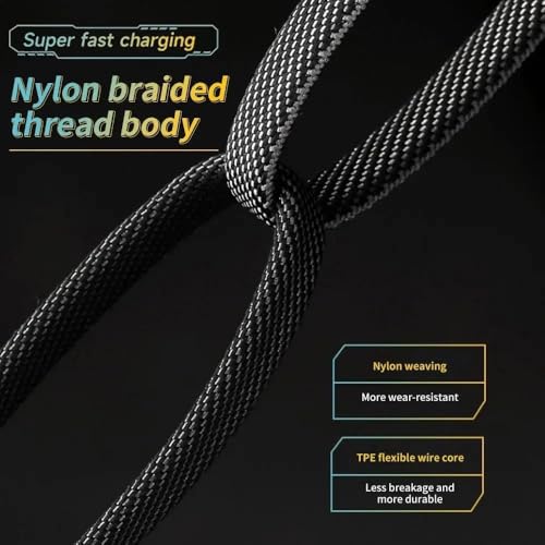 Image of NISHTECH 4 in 1 Charging Cable Fast Charging 65W, USB C Cable 4-in-1 USB Multi Charging Cable| Supporting Tunderbolt Port,Type C Lightning,Type A For All iPhones Android Tablets & Laptop (Yellow)