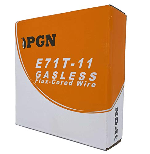 PGN Flux Core MIG Wire - E71T-11-0.035 Inch, 2 Pound Spool - Gasless Mild Steel MIG Welding Wire with Low Splatter - For All Position Arc Welding and Outdoor Use PGN Flux Core MIG Wire - E71T-11-0.035 Inch, 2 Pound Spool - Gasless Mild Steel MIG Welding Wire with Low Splatter - For All Position Arc Welding and Outdoor Use