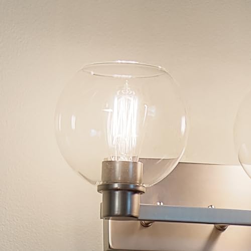 Image of Kichler The Harmony 15.5 inch 2 Light vanity light with clear glass Brushed Nickel