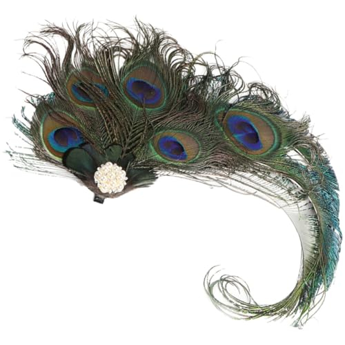 Pasador de pelo plumas exóticas de alta costura diseño retro para tocados de gala exclusivas