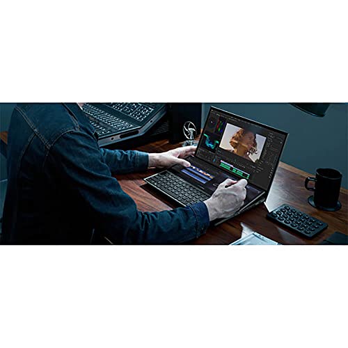 ASUS ZenBook Pro Duo 15 OLED UX582 Laptop, 15.6” OLED 4K UHD Touch Display, Intel Core i9-11900H, 32GB, 1TB, GeForce RTX 3080 Laptop GPU, ScreenPad Plus, Windows 11 Pro, Celestial Blue, UX582HS-XH99T by ASUS - Image 8