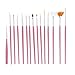 Produktbild 15 Stück kosmetische Nagelkunst polnische Malerei zeichnen Stift Pinsel Tipps Werkzeuge Set UV-Gel DIY Dekoration Schönheit Malerei Ausrüstung Werkzeuge Paperllong® Paperllong®