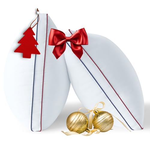 Sofslee Pillows 2 Pack Hotel Quality Luxury Pillows for Neck And Shoulder Pain, Soft Hypoallergenic Dust Mite Resistant Down Alternative Bed Pillow, for Side/Back/Stomach Sleeper 42 x 70cm