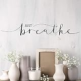 Vinyl Wall Decal Inspiring Quote Just Breathe Words Letter Stickers Mural 28.5 in x 5 in gz075