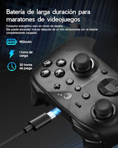 Mando Inalámbrico PC y Switch GuliKit ES PRO Negro con Joysticks TMR 6