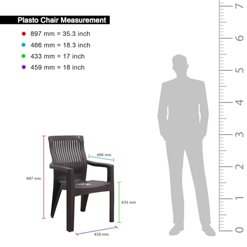 Image of Plasto Chair Luxury with Comfortable Back Posture, Matt & Gloss Pattern Dining, Bedroom, Kitchen, Living Room, Garden | Bearing 150KG Capacity | Strong & Sturdy