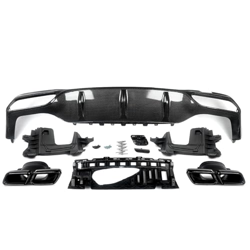 Diffuseur arrière Mercedes W213 AMG E63 look carbone et embouts noirs