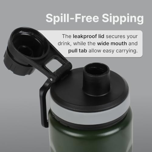 Image of CULT Stainless Steel Water Bottle 1 Litre with Diamond Sports Cap - Durable, Leakproof, Rust-Resistant, Easy to Clean, Lightweight & Portable - Stylish Sage Green Design