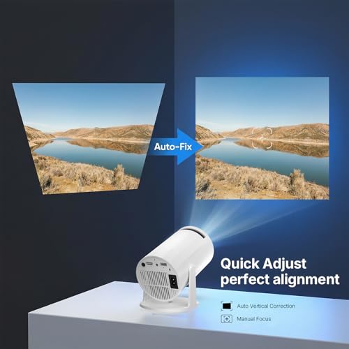 Image of Projector with Screen Mirroring & HDMI Input, Native 720P HD, 150 ANSI Brightness, Auto Keystone, Bluetooth Audio, Manual Focus, Portable Projector for Home Theater