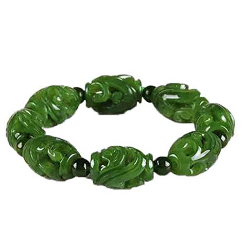 Bracelet en jade Hetian Qingyu pour femme avec chaîne élégante torsadée