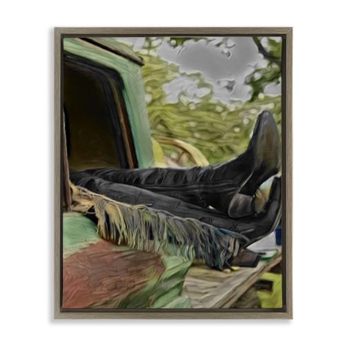 Rodeo Cowboy Romance, 25 x 31 Inch Canvas in Floater Frame