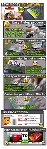 Lawn Mower Decals - Hot Rod Flames - 3Pc Set - For Craftsman Murray Snapper (Hot Summer Fire) (White Hot Fire) #TOP2