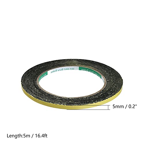 Bettomshin 1Pcs 16.4 Ft Length Eva Sealing Foam Tape, 5 Mm Width 1 Mm Thickness, High Density Self Adhesive Weather Strip For Window Door Insulation #TOP1