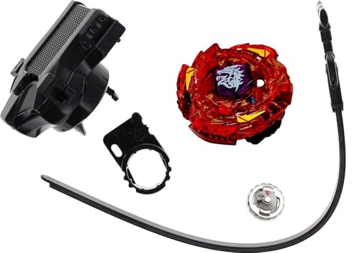 Image of Funstars Metro L-Drago Rush Red Dragon Metal Fury Spinning Battling Top with Launcher (Red) (BB98)