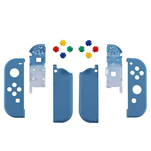 eXtremeRate DIY Replacement Shell Buttons for Nintendo Switch & Switch OLED, Airforce Blue Custom Soft Touch Housing with Corlorful Button for Joycon Handheld Controller - Console Shell NOT Included - Image 3