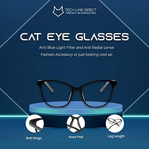 TECH-LINE-DIRECT FASHION ACCESSORIES Black Colour Cat Eye Glasses Frames Women Plastic Eyewear