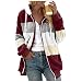 Bluelucon Fleecejacke Damen Mit Kapuze Outdoor Damenmantel Für Übergang Coat Herbst Winter Warm Cardigan Frauen Winterjacke Lose Teddyweste Mantel Full Zip Mantel Fleecejacke kapuzenmantel