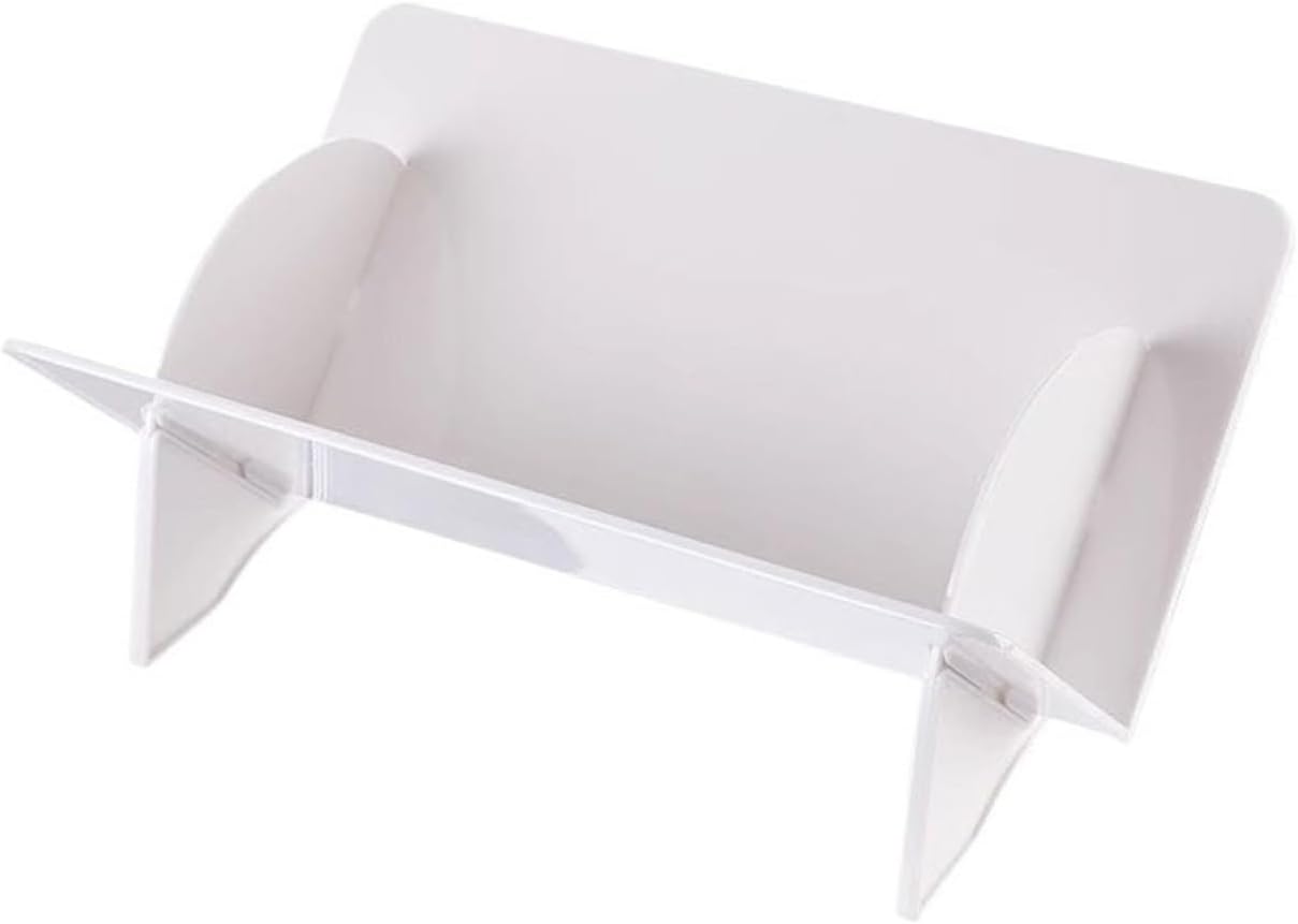 CD Holder Tabletop Acrylic Open Vinyl Record Storage Rack Home Tilted Small Bookcase(White)