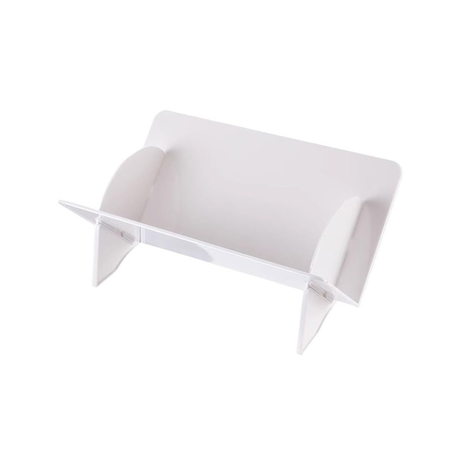B3F7M4R9J2 CD stand Tabletop Acrylic Open Vinyl Record Storage Rack Home Tilted Small Bookcase(White)