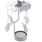 SIZE: 8 * 8 * 13 CM Nicetruc Creative-Engel Spinning Carousel Kerzenleuchter Light Metal Kerze Dekoration Teelichthalter Geschenk Haushaltsprodukte