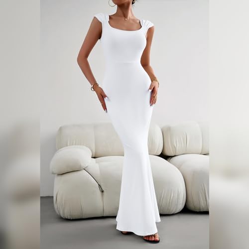 Image of ODIZLI Long Bodycon Dresses For Women Sexy Sleeveless Dress Cap Sleeve Maxi Cami Dresses for Women