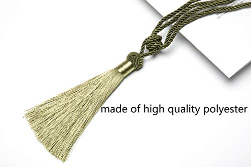 BEL AVENIR Curtain Tiebacks Hand-Woven Holdbacks Home Decorative Tassels Tiebacks (Green, 2 Pack)