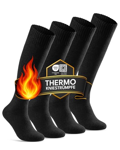 sockenkauf24 4 Paar Herren THERMO Kniestrümpfe Winter Innenfrottee...