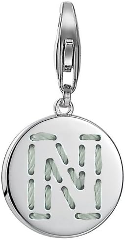 ESPRIT ESCH91136A000 Women's Charm 925 Sterling Silver Rhodium Plated Letter Fabric N