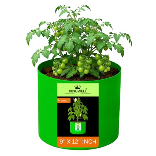 Image of Kingwell Grow Bag 9 X 12 INCH, PACK OF 1 For Terrace Garden Leafy Vegetable Plant Grow Bags Fruits Growing Containers For terrece Gardening