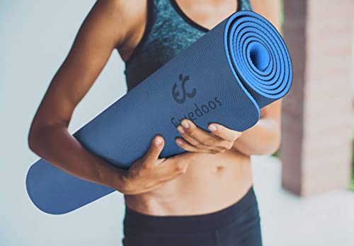 Ewedoos Yoga Mat Non Slip Tpe Yoga Mats Exercise Mat Eco Friendly Workout Mat For Yoga, Pilates And Floor Exercise Thick Fitness Mat Carry Strap Included (New Blue) #TOP3