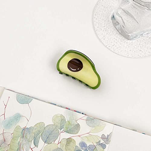 Fruit Shape Hair Claw Clips Watermelon Shark Clip Fruit And Vegetable Hair Catch Strawberry Hair Jaw Barrettes Clips For Women And Girls(Avocado) #TOP5