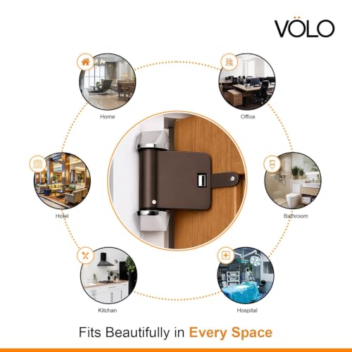 Image of VOLO Door Closer | Heavy Duty Automatic Door Closer | Adjustable Door Speed for Home Office Hotel & Commercial Doors | 1 Year Warranty | (Helix Brown | 40 Kg Capacity | Spring)