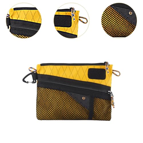 Carrying Bag Small Pocket Pack Portable Water-resistant Versatile Storage Bag Coin Purse for Outdoor Activities Traveling, Yellow4