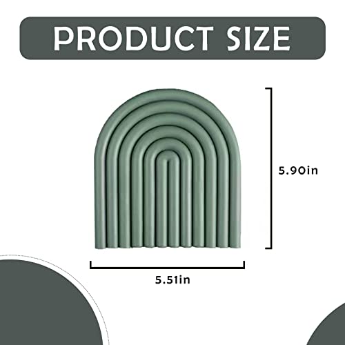 4 Pack Aesthetic & Colorful Silicone Trivets - Pot Holders Modern Heat Resistant Mats For Countertop Silicone Trivet For Hot Dishes Hot Pads Multi-Purpose Trivet Mat (Pink+Green #TOP1