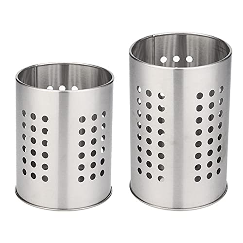 Küchenutensilienhalter für Arbeitsplatte, 2er-Set Besteckhalter aus Edelstahl Rostfreier Essstäbchen Besteckhalter Kochutensilien-Organizer für Gabeln, Löffel, Messer, Küchenutensilien(size:M + L.) Cover