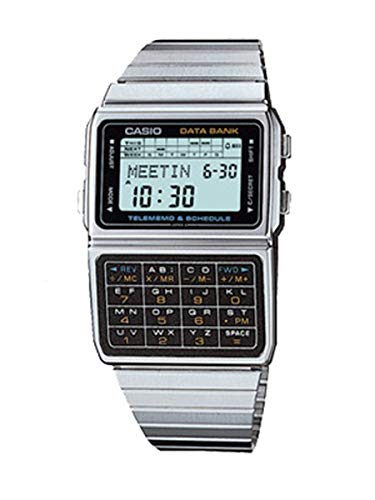 Casio #DBC610A-1A Men's Vintage Stainless Steel Band 50 Telememo Calculator Watch