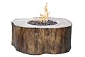 Elementi Manchester Outdoor Fire Pit 42 Inches Round Firepit Table Concrete Patio Heater Electronic Ignition Backyard Fireplace Cover Lava Rock Included Natural Gas