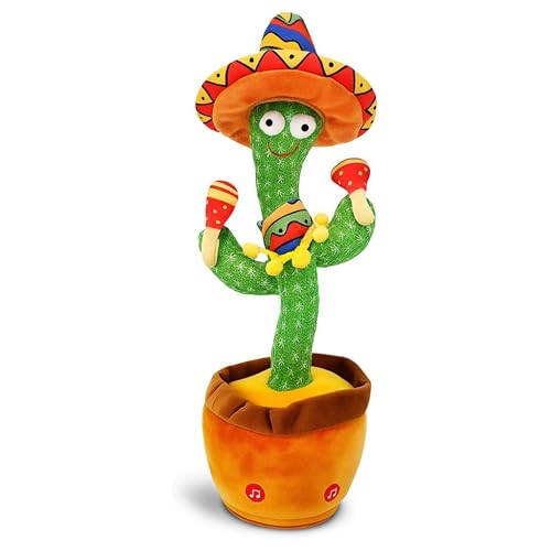 Cacto Dançante e Falante Recarregável – Brinquedo Musical que Fala, Dança, Brilha e Repete Sons, Estimula a Fala e o Desenvolvimento Infantil (Sortido)