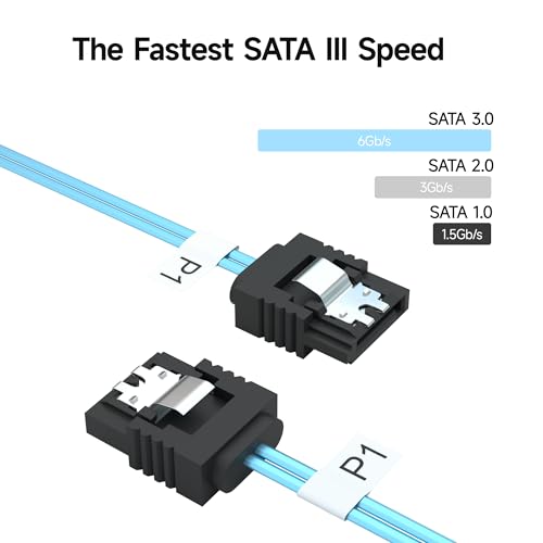 OIKWAN SATA-III Cable, 3Pcs/Set 6Gb/s 7pin Flexible Straight SATA Data Cable Replacement for Bitcoin Computer-Server CD DVD Drives Raid HDD-SSD (1.6FT) by OIKWAN - Image 2