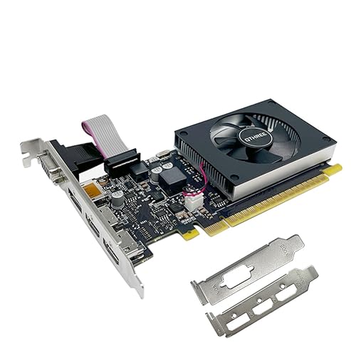 VBESTLIFE Scheda Grafica GT730 4GB DDR3 128-bit, 4 Porte HDMI, Supporto 4K E HDR, Perfetta Per Ufficio E Multitasking