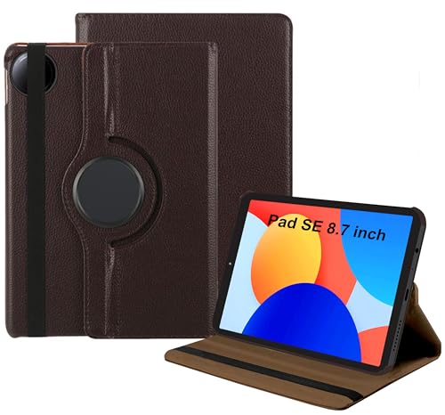 Image of TGK 360 Rotatable Smart Flip Case Cover for Redmi Pad SE 8.7 inch Tablet (Brown)