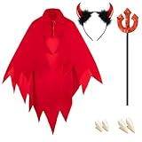 😈Perfekte Größe: Der Poncho ist 155 cm lang und passt den meisten Menschen.