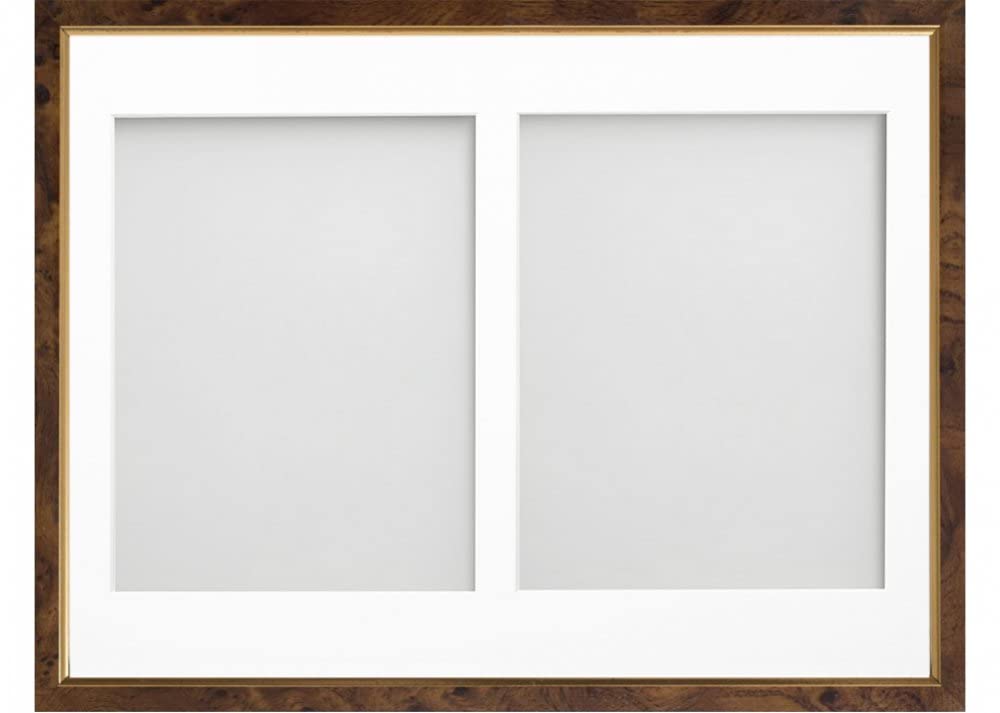 Frame Company Drayton Multi Aperture Photo Frame, Walnut, 16x12 for 9x7 inch (x2)