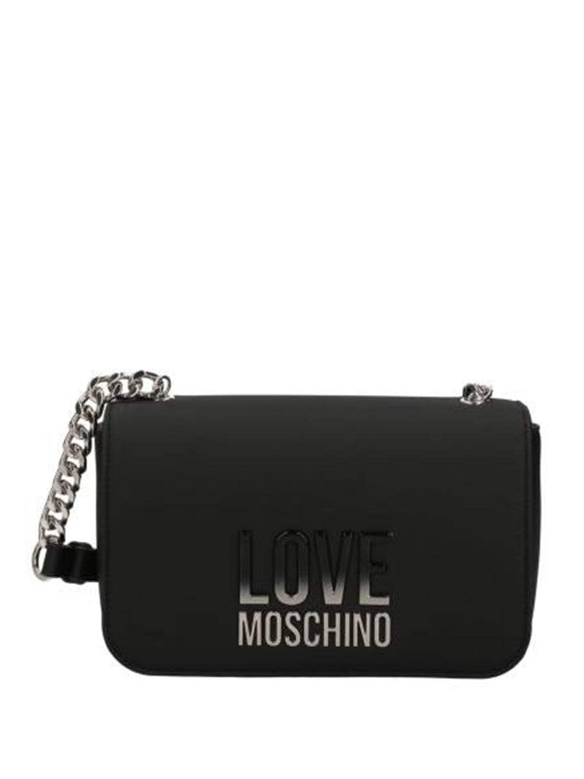 Love Moschino BORSA PU GRS NERO+GALV.NIKEL